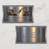 Logo de l'excavateur | Carte de visite métallique (Devant / Derrière)