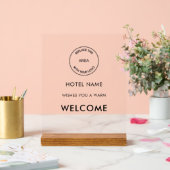 Logo de l'hôtel Affiche de bienvenue de réception (Mariage)