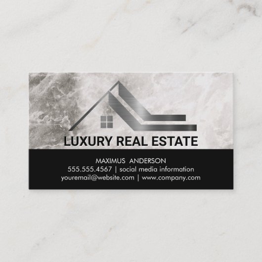 Logo de l'immobilier Carte de visite en marbre (Devant)