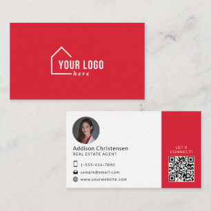 Logo de l'immobilier rouge Photo Carte de visite d