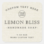 Logo de lin crème blanc cassé étiquettes de produi (Devant)