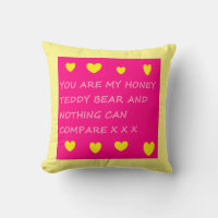 logo de l'ours en peluche miel coussin coussin ros
