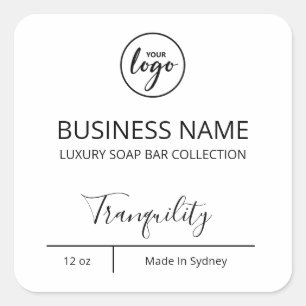 Logo de luxe exquis Étiquettes de bar à savon blan