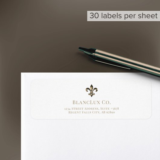 Logo de luxe Fleur-de-lis Étiquettes de adresse bl