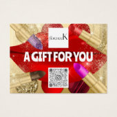 Logo de maquillage de certificat cadeau QR Red Lip (Devant)