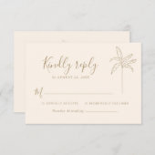 Logo de mariage à monogramme simple Palmier RSVP (Devant / Derrière)