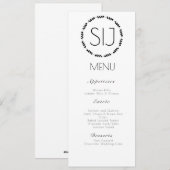 Logo de mariage cœur branche Menu de dîner minimal (Devant / Derrière)