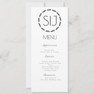 Logo de mariage cœur branche Menu de dîner minimal