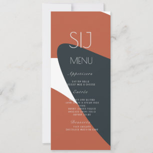 Logo de mariage Menu de dîner en terre cuite biolo