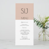 Logo de mariage simple bloc de couleur menu de dîn (Debout devant)