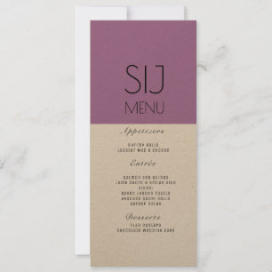 Logo de mariage simple bloc de couleur violet menu