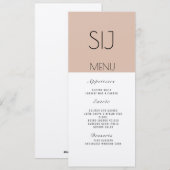 Logo de mariage simple menu de dîner en bloc de co (Devant / Derrière)