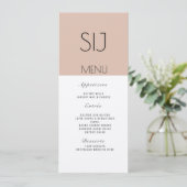 Logo de mariage simple menu de dîner en bloc de co (Debout devant)