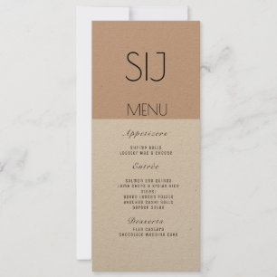 Logo de mariage simple menu de dîner en bloc de co