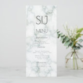 Logo de mariage simple menu de dîner en marbre bét (Debout devant)