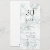 Logo de mariage simple menu de dîner en marbre bét (Devant / Derrière)