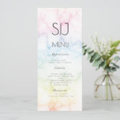 Logo de mariage simple menu de dîner en marbre bét (Debout devant)