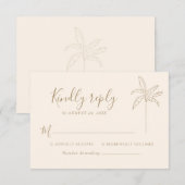 Logo de mariage simple monogramme Palmier  RSVP (Devant / Derrière)