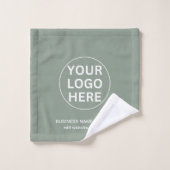 Logo de marque et texte Sage Vert Promotion d'entr (Gant de toilette)