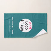 Logo de marque moderne sur mesure Deep Sea Green (Serviette à main)