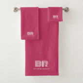 Logo de marque Monogramme moderne Stylish Hot Pink (En situation)