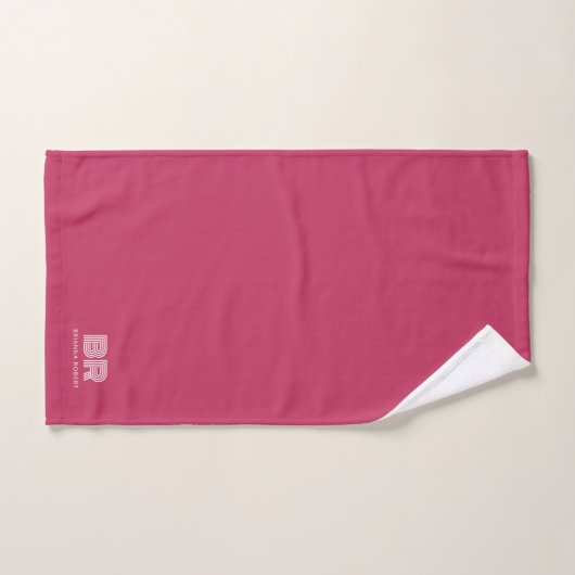 Logo de marque Monogramme moderne Stylish Hot Pink (Serviette à main)