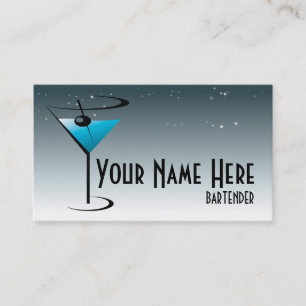 Logo de Martini de carte de visite de barman