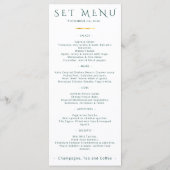 Logo de menu pour événement élégant sarcelle Maria (Dos)