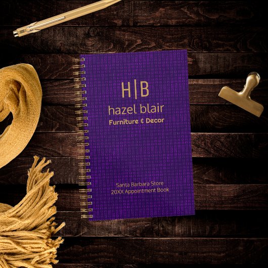 Logo de Monogramme d'or violet moderne Motif Carré