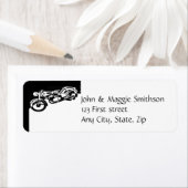 Logo de moto noir blanc classique étiquette person (En situation)