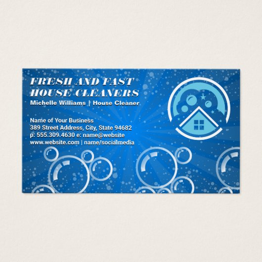 Logo de nettoyage de la maison | Bulles (Devant)