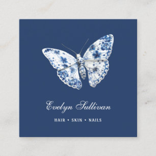 Logo de papillon en porcelaine sur carte de visite