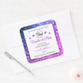 Logo de Parties scintillant rose violet Étiquettes (Enveloppe)