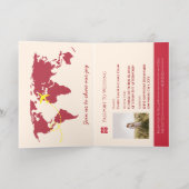 Logo de passeport rouge faire-part de mariage chin (Couchage intérieur)