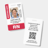 Logo de photo de badge d'identification d'infirmiè (Avant & arrière)