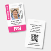 Logo de photo de badge d'identification d'infirmiè (Avant & arrière)