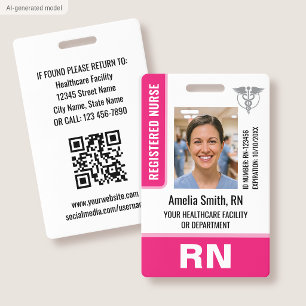Logo de photo de badge d'identification d'infirmiè