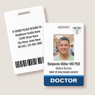 Logo de photo de badge d'identité de docteur infir