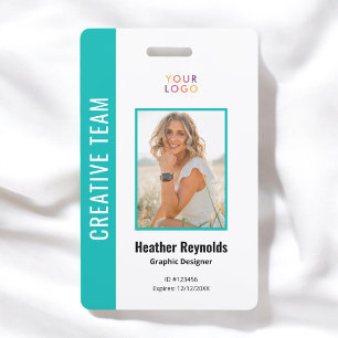 Logo de photo de badge turquoise d'employé