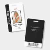 Logo de photo d'employé Badge noir (Avant & arrière)