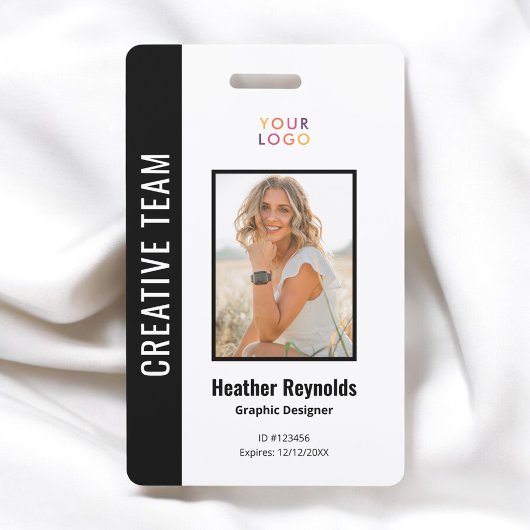 Logo de photo d'employé Badge noir