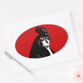 Logo de poulet en vieillissement Sticker ovale (Enveloppe)