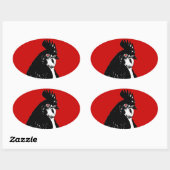 Logo de poulet en vieillissement Sticker ovale (Feuille)