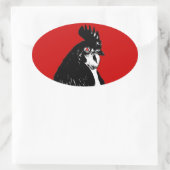 Logo de poulet en vieillissement Sticker ovale (Sac)