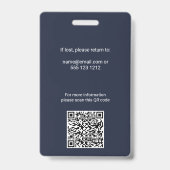 Logo de presse Photo Code QR Badge Professionnel (Arrière)