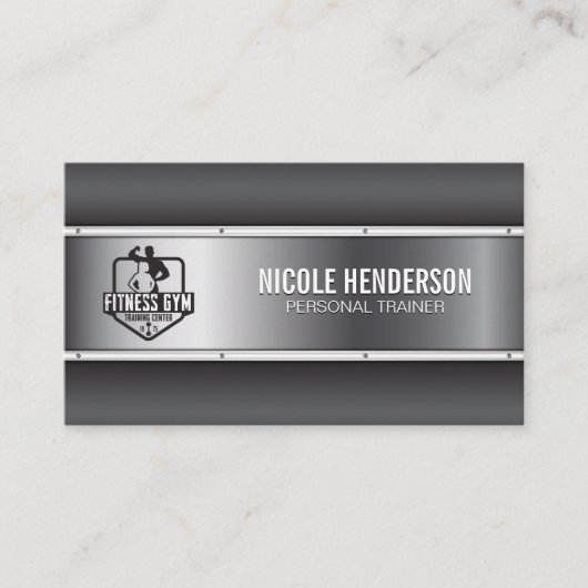 Logo de remise en forme | Carte de visite industri (Devant)