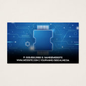 Logo de robot | Carte de circuit bleu (Dos)