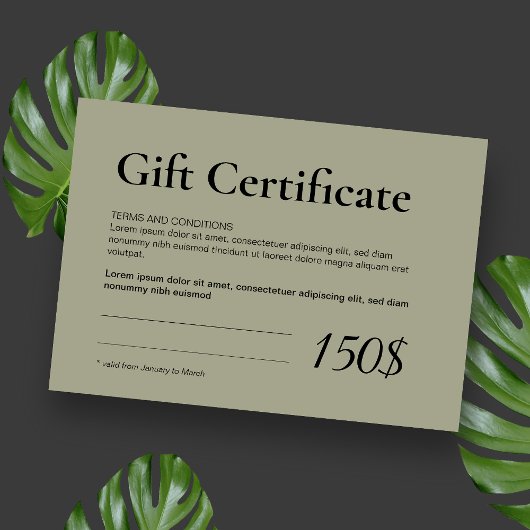 Logo de Sage moderne Certificat cadeau d'affaires