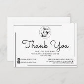 Logo de script de bordure noir blanc Client Merci (Devant / Derrière)