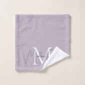 Logo de script monogramme moderne lavande (Gant de toilette)